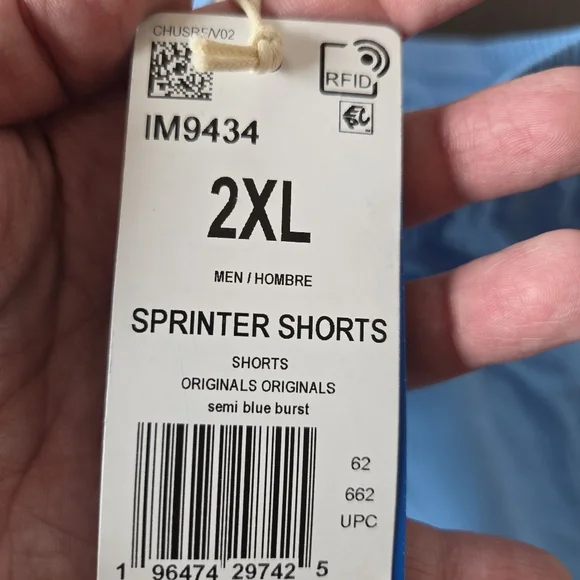 Adidas Originals Men's Sprinter Shorts - Violet -2XL- IM9434 New Semi Blue Burst - Picture 5 of 8